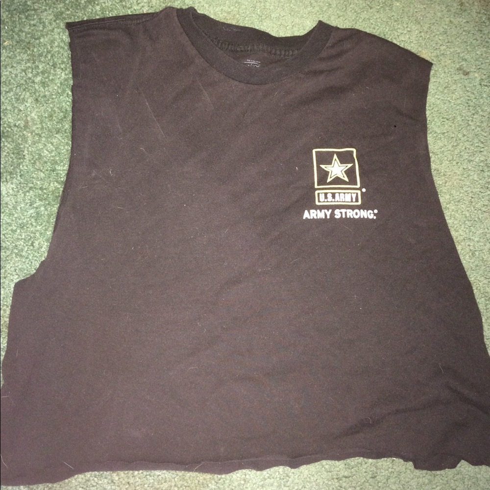 Army strong crop top